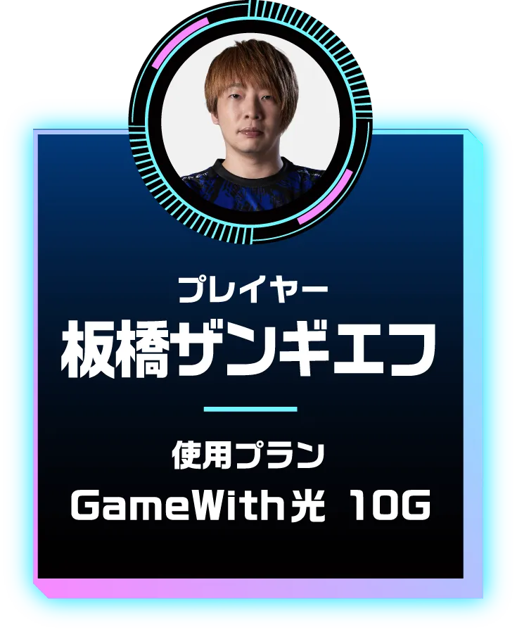 ストリーマー 板橋ザンギエフ 使用プラン GameWith光 10G